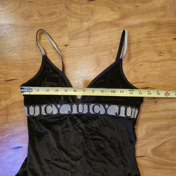 Juicy Couture One Piece Bodysuit Outfit Velvet Y2K Black gold Womens M - Picture 2 of 5